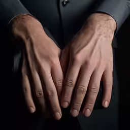 a man with his hands wrapped around his waist
