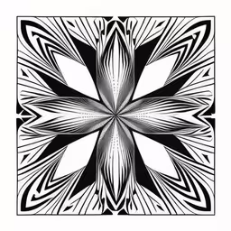 a pattern of black and white shapes