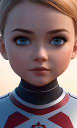a close up shot of an animated character with blonde hair