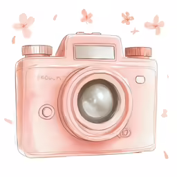 an artistic photograph of a pink camera