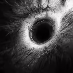 a black and white image of the inside of a circular object