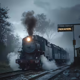 the train has smoke coming out of it