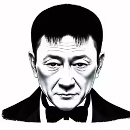an ink drawing of the president of china,