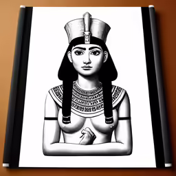 the egyptian queen nefer drawing on paper