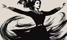 a poster that is in the air, with a woman dancing
