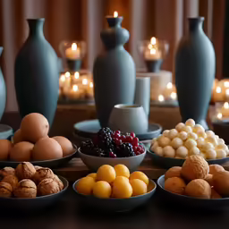 various types of bread and pastries arranged on table