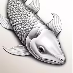 a fish drawn with pencils