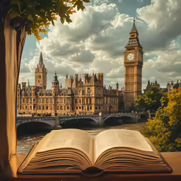 an open book is sitting on top of the table