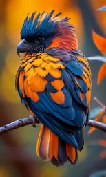 a beautiful colorful bird sits on a branch
