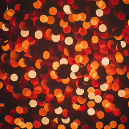 an abstract photograph of some red and white lights