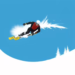 snowboarder in red and black is going down a hill