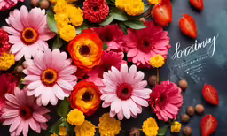 a flower and leaves collaged over a paper bouquet
