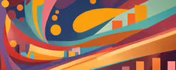 a very colorful art work with a lot of color,a colorful abstract painting with lots of yellow circles on it