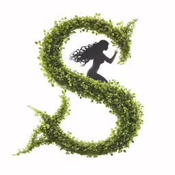 the number 9 of the letter s is made out of vines and leaves
