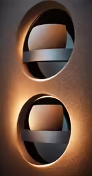 a round wall light with a white led in it