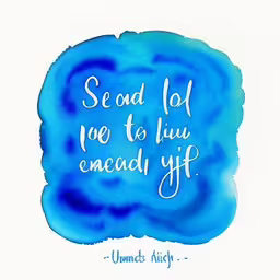 the words sea told me to hug and the watercolor,a blue circle with white lettering that says se ed love to luv up
