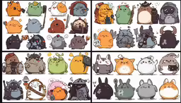 cartoon characters and expressions that appear to be drawn