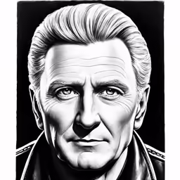 a drawing of a man in a jacket