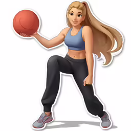a woman holding a basketball in one hand and ball in the other