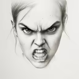 a woman with eyes closed and mouth shut
