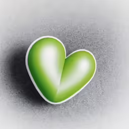 a green heart on a gray background