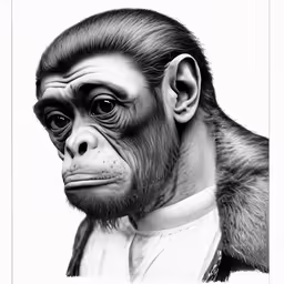an artistic black and white photo of a monkey