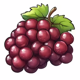 a bunch of grapes with leaves on top