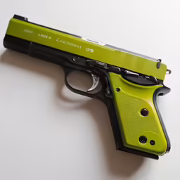 an image of a toy gun that is yellow