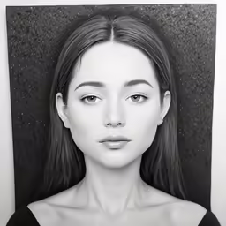 a woman is in front of a wall