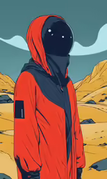 a man standing in the middle of a desert