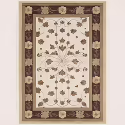 a large rug with a decorative design and multiple colors