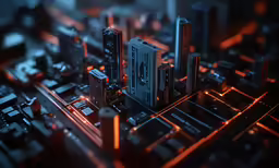 a view of some city from above in a computer world