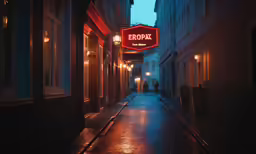 the light show on the neon hotel sign is down the wet road