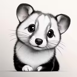 a drawing of a baby animal