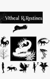 a book cover showing a variety of illustrations,a black and white image of the front cover of vidheal r & festlines