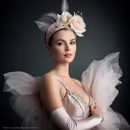 a beautiful ballerina wearing pink and white