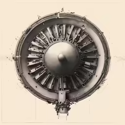 an aerial view of a plane engine from below
