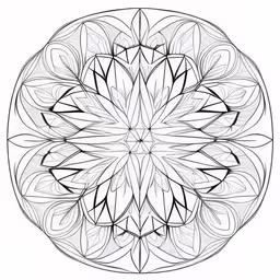 an abstract circular image with some lines on it,the circular drawing is very simple and uses complex lines