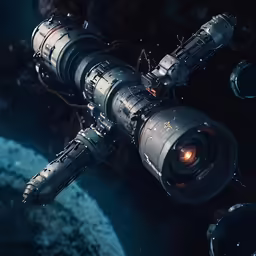 an image of a spaceship in the sky