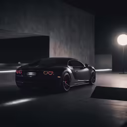 a buggy car parked in the dark