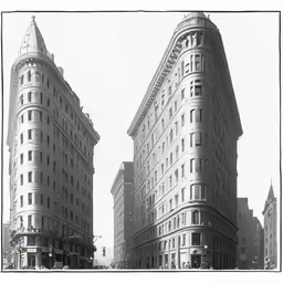 the flat iron buildings are in different styles