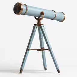 the old telescope sits on top of the tripod