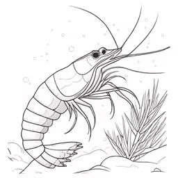 a shrimp in the water coloring pages