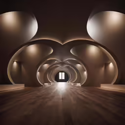 an empty hallway is seen in this rendering