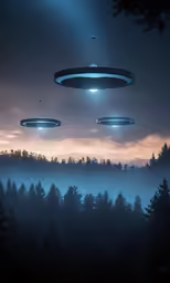 an alien like object with three different lights above