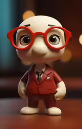 a close up of a little figurine on a table
