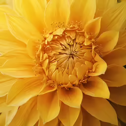 an elaborate yellow flower blooming with water droplets