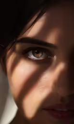 a close up of a person with an object in the background