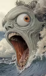 a giant creature with its mouth open in the ocean