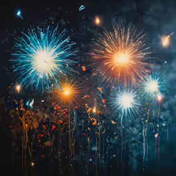 a group of fireworks exploding in the night sky